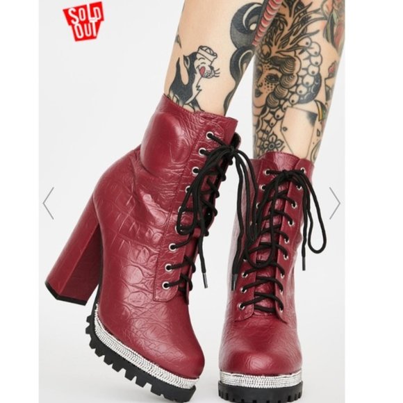 Cape Robbin Shoes - SALE Cape Robbin Burgundy Faux Leather Boot